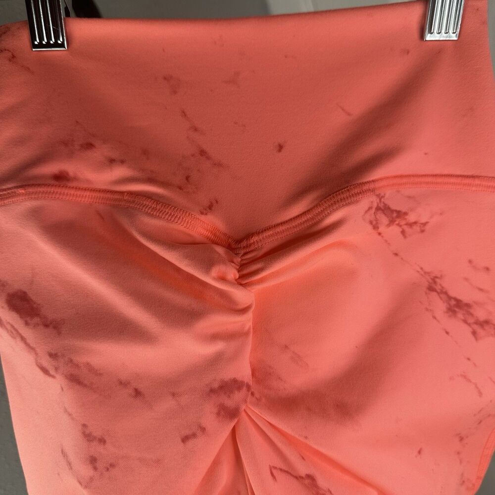 Bombshell Sportswear Coral Marble Scrunch Butt Leggings Sz Small Bodybuilder Gym - Picture 10 of 14